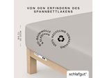 Spannbettlaken SCHLAFGUT "PURE Bio-Baumwolle mit Elasthan, 170 g/m², Bettlaken, Spannbetttuch", grau (grau light), 1 Stk., Jersey, 90-100x190-220 30cm, Jersey, Obermaterial: 95% Baumwolle, 5% Elasthan, Bettlaken, Spannbettlaken, PREMIUM Laken für Matratzen bis 30cm Höhe, dehnbar blickdicht, straff