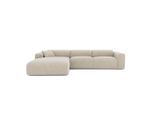 Sia Home Grosses, Beige, Textil, 1-Sitzer, L-Form, Ottomane links,Rechteckig, 280x95 cm, Wohnzimmer, Sofas & Couches, Wohnlandschaften, Ecksofas
