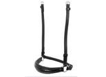 Hans Melzer Horse Equipment Hans Melzer Reithalfter hannoversch LACK schwarz/silber schwarz unterlegt WB (Warmblut)
