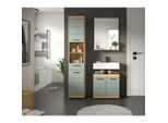 Mid.you , Salbeigrün , Glas, Holzwerkstoff , 4 Fächer , 1 Schublade(n) Schubladen , 97 cm , FSC MIX , stehend, Spiegel mit Ablage ,