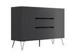 Mid.you , Graphitfarben, Eichefarben , Holzwerkstoff , 3 Schublade(n) Schubladen , 140x93.6x42 cm , stehend ,