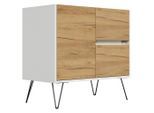 Mid.you , Eichefarben, Weiß Hochglanz , Holzwerkstoff , 2 Schublade(n) Schubladen , 79x75.8x42 cm , stehend, in verschiedenen Holzdekoren erhältlich ,