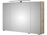 Spiegelschrank SAPHIR "3 Drehtüren einfach verspiegelt und 6 Glaseinlegeböden", polar pinie, B:110cm H:70,3cm T:14,9cm, Holzwerkstoff, Schränke, Spiegelschrank