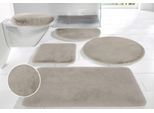 Badematte OTTO HOME "Rabbit Badematten, Badvorleger, Badezimmer Teppich" Gr. 8, grau (taupe), H:30mm, Polyester, Badematten, Badematte, Kaninchenfell-Haptik, Badteppich, rechteckig, rund & als 3-tlg. Set