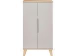 Standregal PAIDI "FIENE in Grau, 2 Türen mit Soft-Close, 6 Fächer", grau (kieselgrau, scandinavian wood), B:120cm H:66cm T:40cm, Regale, Standregal, stabiles und langlebiges Regal aus Holz, geprüfte Qualität