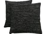 Dekokissen OTTO HOME "Saltum", schwarz (schwarz, unifarben), B:40cm H:40cm, Polyester, Dekokissen_Sitzkissen_Kissenhüllen, Dekokissen mit Füllung, Sofakissen 2er Set 40x40cm