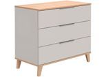 Wickelkommode PAIDI "FIENE in Grau, 3 Schubladen mit Soft-Close, Vollauszug", grau (kieselgrau, scandinavian wood), B:110cm H:95,5cm T:55,6cm, Wickelkommoden, Wickelkommode, Kommode in 110 cm Breite, geprüfte Sicherheit, Wickeltisch aus Holz
