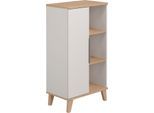 Standregal PAIDI "FIENE in Grau mit Tür und 6 Fächern, 66x120x40cm", grau (kieselgrau, scandinavian wood), B:120cm H:66cm T:40cm, Regale, Standregal, stabiles und langlebiges Regal aus Holz, Tür links/rechts montierbar