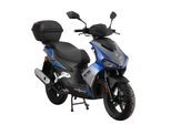 Alpha Motors Motorroller Mustang FI 50 ccm 45 kmh EURO 5 blau-grau inkl. Topcase