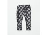 Leggings IDO "BABY GIRL TROUSERS", Mädchen, Gr. 5A, EURO-Größen, schwarz (anthrazit, weiß), 95% Baumwolle, 5% Elasthan, Hosen Leggings