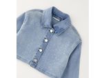Outdoorjacke SARABANDA "BABY GIRL JACKET", Mädchen, Gr. 4A, blau (clear washed), 97% Baumwolle, 3% Elasthan, Jacken Outdoorjacke