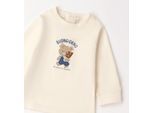T-Shirt MINIBANDA "BABY BOY SWEATER", Jungen, Gr. 6, beige (milk), 95% Baumwolle, 5% Elasthan, Shirts T-Shirt