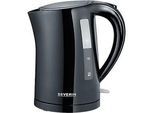 SEVERIN Wasserkocher, 1,5 Liter, 2.200 Watt, 360° central-cordless, Anti-Kalk-Sieb, verdecktes Heizelement, Schwarz