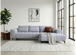 Ecksofa WERK2 "Garay 287 x 220 cm modern und bequem", grau, B:287cm H:64cm T:220cm, 100% Polyester, Sofas, Ecksofa, Waffelcord, L-Form, XXL, elektrische Sitztiefenverstellung