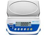 Tischwaage Adam Latitude LBX 6, Wägebereich 1 g-6 kg, LC-Display, Netzanschluss/Akku, B 255 x T 290 x H 105 mm, Edelstahl, weiss-blau