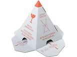 Stapelschutzpyramide Grünmarie®, 3-D-Effekt, mehrsprachiger Warndruck, Selbstklebestreifen, FSC®-Wellpappe, weiss-rot, 25 Stück