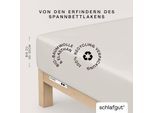 Spannbettlaken SCHLAFGUT "PURE Bio-Baumwolle mit Elasthan, 170 g/m², Bettlaken, Spannbetttuch", beige (sand light), 1 Stk., Jersey, 180-200x200-220 30cm, Jersey, Obermaterial: 95% Baumwolle, 5% Elasthan, Bettlaken, Spannbettlaken, PREMIUM Laken für Matratzen bis 30cm Höhe, dehnbar blickdicht, straff