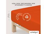 Spannbettlaken SCHLAFGUT "PURE Bio-Baumwolle mit Elasthan, 170 g/m², Bettlaken, Spannbetttuch", rot (rot mid), 1 Stk., Jersey, 140-160x200-220 30cm, Jersey, Obermaterial: 95% Baumwolle, 5% Elasthan, Bettlaken, Spannbettlaken, PREMIUM Laken für Matratzen bis 30cm Höhe, dehnbar blickdicht, straff