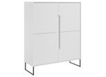 Hom`in Highboard, Weiß, Metall, 6 Fächer, 101x125x38 cm, Beimöbel erhältlich, stehend, Wohnzimmer, Kommoden & Sideboards, Highboards