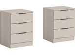 Nachtkommode HOME AFFAIRE "Skarde 2 Nachttische, jeweils Breite: 45 cm", kashmir, B:45cm H:60cm T:40cm, Holzwerkstoff, Sideboards, Nachtkommode, Skarde, 2er Set Nachtkommoden, 3 Schubkästen, kashmir