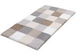 Badematte KLEINE WOLKE "Caro, Badvorleger, Badezimmer Teppich" Gr. 4, beige (kaschmir), H:25mm, Kunstfaser, Badematten, Badematte, Badteppich, modernes Karo-Muster, Pastell-Farben, waschbar