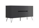 Mid.you , Graphitfarben, Eichefarben , Holzwerkstoff , 2 Schublade(n) Schubladen , 139x75.8x42 cm , stehend ,