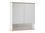 Mid.you , Weiß , Glas, Holzwerkstoff , 1 Fächer , 60x65x13.9 cm ,
