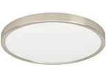 EGLO Aufbauleuchte "Fueva 6 Aufbaulampe, Metall und Kunststoff, silber, weiß, Deckenlampe", silberfarben, 1, Ø 38,9cm H: 2,5cm, 1 Stk., Leuchten, Aufbauleuchte - H2,5 x Ø38,9 cm - nickel-matt - 17W inkl.