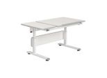 Paidi Jugendschreibtisch , Weiss , Metall, Kunststoff, Holzwerkstoff , 70x53-79x130 cm , Blauer Engel, Goldenes M , höhenverstellbar , Büromöbel, Schreibtische, Kinder- & Jugendschreibtische