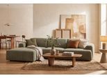 Ecksofa OTTO HOME "Linkka, Breite 301 cm", grün, B:301cm H:75cm T:163cm, 90% PES, 10% Nylon, Sofas, Ecksofa, L-Form, in einem weichen Chenille-Stoff, mit Wellenunterfederung