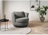 Drehsessel HOME AFFAIRE "MAISIE Webvelours, Lese-Sessel, Love Seat", grau (mittelgrau), B:95cm H:77cm T:95cm, Sessel, Drehsessel, trendige Stoffe MEGA CORD und Web-Velours, 360 Grad drehbar