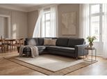 Ecksofa OTTO HOME "Pinto Skandi, 290 cm, Chenille, Struktur, Ottomane links / rechts", grau (dunkelgrau), B:290cm H:89cm T:217cm, 100% Polyester, Sofas, Ecksofa, mit Keder, Massivholzfüße Eiche geräuchert, Wellenunterfederung