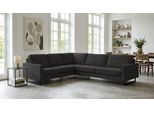 Ecksofa OTTO HOME "Pinto, XXL, 250/290 cm, langer Schenkel, Ottomane", grau (dunkelgrau), B:290cm H:85cm T:250cm, Luxus-Microfaser in Lederoptik(100% Polyester);Cord (92% Polyester, 8% Polyamide), Sofas, Ecksofa, Cord, Chenille, Lederoptik, mit Keder, Metallfüße, Wellenunterfederung