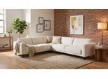 Ecksofa OTTO HOME "Sveeva, L-Form, B.288 cm, schwarze Metallfüße", beige (creme), B:288cm H:78cm T:243cm, 100% PES, Sofas, Ecksofa, langlebiger Webstoff, mit Wellenunterfederung, viele Farben
