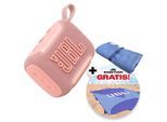 JBL Bluetooth-Lautsprecher "Set: GO 5 + Strandtuch", pink, B:9cm H:5,8cm T:13cm, Lautsprecher, Kompakter, wasserdichter und stoßfester Lautsprecher mit Strandtuch, Bluetooth-Lautsprecher