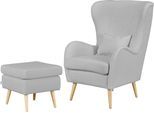Sessel OTTO HOME "Salla auch in Fellimitat und Feincord, viele Bezugsarten, Ohrensessel", grau (hellgrau), H:118cm T:94cm, Struktur (100% Polyester), Sessel, Sessel, wahlweise mit oder ohne Hocker; großer Sessel: Maße B/T/H: 78/94/118cm