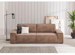 3-Sitzer OTTO HOME "SHERWOOD Vintage Lederoptik Schlafsofa (257cm)", braun (cognac), B:257cm H:85cm T:106cm, 100% Polyester, Sofas, 3-Sitzer, Schlaffunktion mit Bettkasten (ca. 136/200cm)