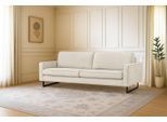 3-Sitzer OTTO HOME "Maxi-Ausführung Pinto, 236 cm, Cord, Chenille, Lederoptik", beige (natural), B:236cm H:85cm T:97cm, 90% Polyester, 10% Nylon, Sofas, 3-Sitzer, mit Keder, schwarze Metallfüße, Wellenunterfederung