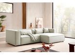 Ecksofa "PIARA Struktur u. Leinenoptik mit Kedernaht L-Form", grün (hellgrün), B:267cm H:66cm T:167cm, 100% Polyester, LEGER HOME BY LENA GERCKE, Sofas, Ecksofa, wahlweise Ottomane rechts/links, schwarze Füße, bequemer Sitzkomfort