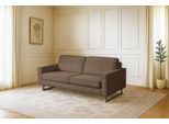 3-Sitzer OTTO HOME "Pinto, 206 cm, Cord, Chenille, Lederoptik", braun, B:206cm H:85cm T:97cm, 92% Polyester, 8% Nylon, Sofas, 3-Sitzer, mit Keder, schwarze Metallfüße, Wellenunterfederung