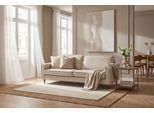 3-Sitzer OTTO HOME "Pinto Skandi,Maxi-Ausführung, 236 cm, Chenille, Struktur", beige (creme), B:236cm H:89cm T:97cm, 100% Polyester, Sofas, 3-Sitzer, mit Keder, Massivholzfüße Eiche geräuchert, Wellenunterfederung