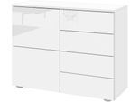 Kommode BORCHARDT MÖBEL "Rova, Sideboard Breite 93 cm", weiß (weiß, hg), B:93cm H:72cm T:35cm, Holzwerkstoff, Sideboards, Kommode, Push-To-Open, verstellbare Einlegeböden, viel Stauraum, Breite 93cm