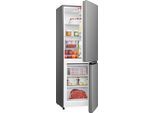 HANSEATIC Kühl-/Gefrierkombination "HKGK16155BI", Energieeffizienz: B, silber (edelstahlfarben), B:55cm H:161cm T:58cm, Kühlschränke, inkl. 3 Jahre Herstellergarantie, Kühl-/Gefrierkombination