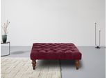 Polsterhocker OTTO HOME "Chesterfield", rot (weinrot), B:90cm H:35cm T:90cm, 100% Polyester, Hocker, Polsterhocker, mit Knopfheftung, auch in Leder