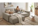 Ecksofa OTTO HOME "SHERWOOD XXL Leinenoptik 284, Big-Sofa L-Form, tiefe Sitzfläche 95 cm", braun (hellbraun), B:284cm H:90cm T:195cm, 100% Polyester, Sofas, Ecksofa, Recamiere rechts/links, als Schlafsofa stellbar, Cord u. Leinenoptik