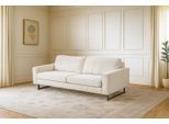 3-Sitzer OTTO HOME "Maxi-Ausführung Pinto, 236 cm, Cord, Chenille, Lederoptik", beige (cream), B:236cm H:85cm T:97cm, 92% Polyester, 8% Nylon, Sofas, 3-Sitzer, mit Keder, schwarze Metallfüße, Wellenunterfederung