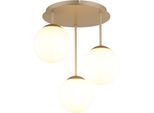 GLOBO LIGHTING Deckenleuchte "HARMON", gold (champagnerfarben matt), 3, Ø 15cm H: 40cm, 1 Stk., Leuchten, Deckenleuchte mit Glaskugeln, modern, stilvoll & edel, Deckenleuchte