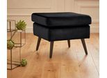 Hocker OTTO HOME "Salla", schwarz, B:58cm H:49cm T:58cm, Samtcord (92% Polyester 8% Polyamid);Struktur (100% Polyester);Struktur Hahnentritt (100% Polyester);Struktur fein (100% POlyester);Samtoptik (100% Polyester);Fellimitat (100%Polyester), Hocker, Fußhocker Sitzhocker, Bezug auch in Luxus-Microfaser in Teddyfelloptik