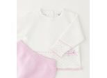 Overall MINIBANDA "BABY GIRL TWO PIECES SET", Kinder, Gr. 3, EURO-Größen, optical weiß, 100% Baumwolle, Overalls Overall