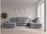 Wohnlandschaft WERK2 "Kordula-New 332 x 217 cm Multifunktion Couch modern und bequem", beige (creme), B:332cm H:105cm T:217cm, 95% Polyester, 5% Nylon, Sofas, Wohnlandschaft, Struktur weich, U-Form, XXL, Sitztiefenverstellung, Schlaffunktion